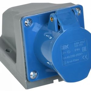 Розетка стационарная 113 2P+PE 16A 220В IP44 ИЭК