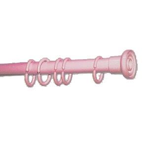 Карниз для ванной «Прима» 120-210см, розовый с кольцами