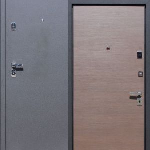 Дверь мет Бульдорс-43 Черный шелк/МОККО  Пр/2050*960