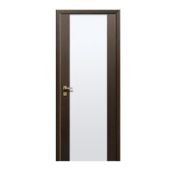Дверь 90см ДО «Гранде» венге, белое стекло ПВХ