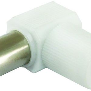 Гнездо TV антенное угловое без пайки белое TDM