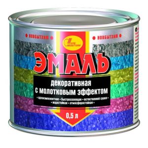 Эмаль с молотковым эффектом 0,5л золотисто-оливковый Новбытхим