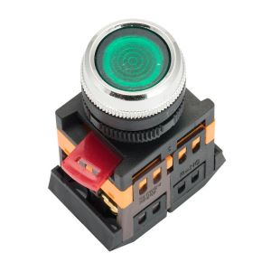 Кнопка ABLF-22 зеленая с подсветкой NO+NC ЭКФ
