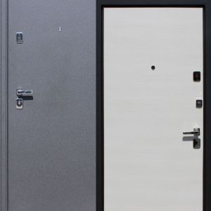 Дверь мет Бульдорс-43 Черный шелк/Крем  Л/2050*880