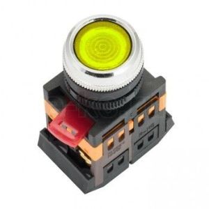 Кнопка ABLFP-22 желтая с подсветкой NO+NC ЭКФ