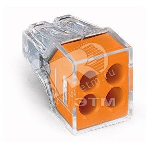 Клемма СМК773-324 4 отверстия оранжевая 1/4шт ИЭК