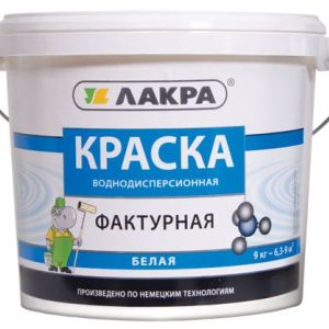 Краска интер фактурная  9 кг Белый Лакра