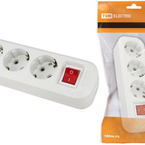 Колодка 3-х местная с/з выкл 16А 250В белая