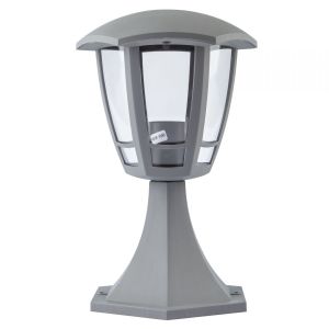 Светильник садово-парковый «Валенсия 1» напольный 6-гран, серый, 29 см, IP44, Е27 ЭРА