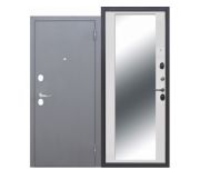 Дверь мет АФИНА«чёрный шёлк/серый бетон» ЗЕРКАЛО Л/2050*960