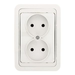 Розетка 2-ая с/у 10А белая Лондон ЭКФ