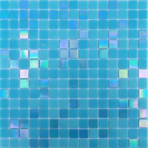 Мозайка DORI BLUE стеклянная  25*25*4мм 327*327мм на сетке 1/20